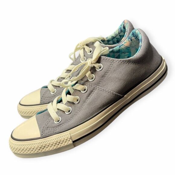 CONVERSE Women’s Gray & Aqua Low-Top All Star Sneakers Size 8 - Picture 4 of 8
